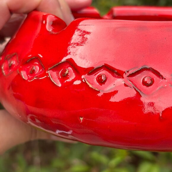 Vintage Bitossi Red Glazed Ceramic Ashtray Italian Mid Century Modern Pottery - Picture 10 of 14